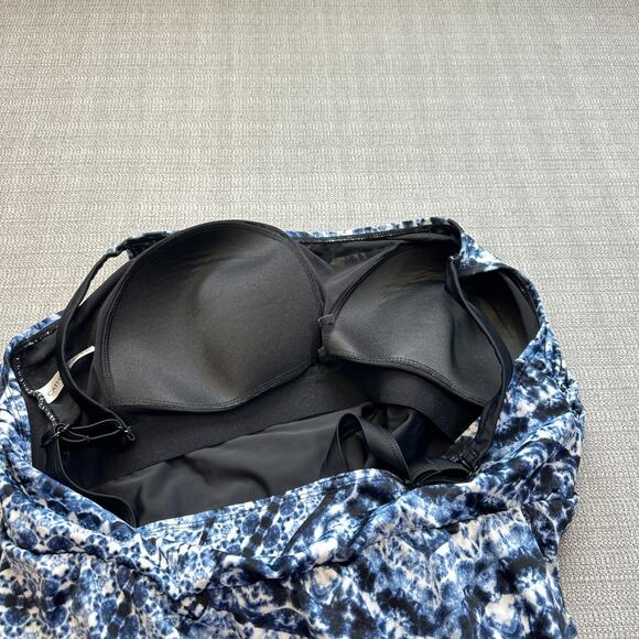 Catherines Swimsuit size 22W Blue‎ Built In Bra One Piece Skirt Pool Beach - Picture 4 of 10